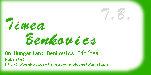 timea benkovics business card